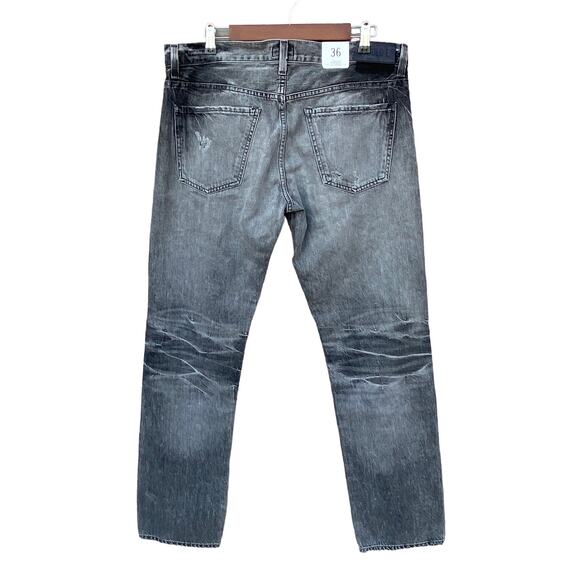 New Agolde Los Angeles Men Denim Rockwell Slim Fit Whiskered Distressed Jeans 36 - Picture 5 of 12